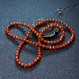 10.5mm柿子红南红108佛珠