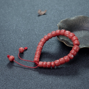 MOMO珊瑚桶珠单圈手串