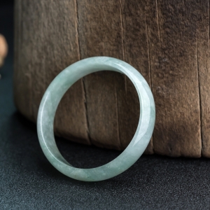 51.2mm糯冰种飘花翡翠手镯