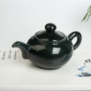 山料和田青玉茶壶摆件