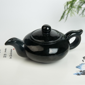 山料和田青玉茶壶摆件