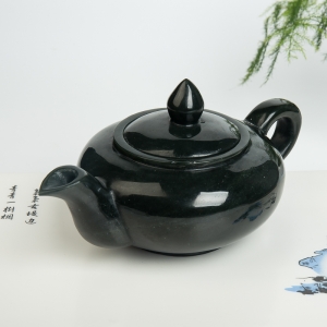山料和田青玉茶壶摆件