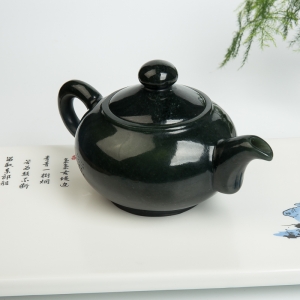 山料和田青玉茶壶摆件
