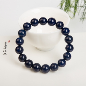 11.2mm紫蓝色青金石单圈手串