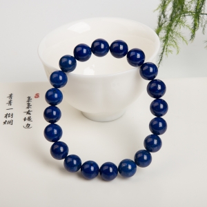 10.5mm紫蓝色青金石单圈手串