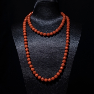 9mm柿子红南红108佛珠