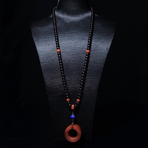 冰飘料南红扳指扣毛衣链