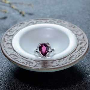 18K玫红碧玺戒指