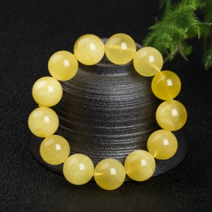 17.7mm柠檬黄金绞蜜单圈手串