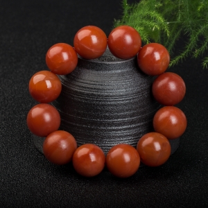 21.2mm柿子红南红单圈手串