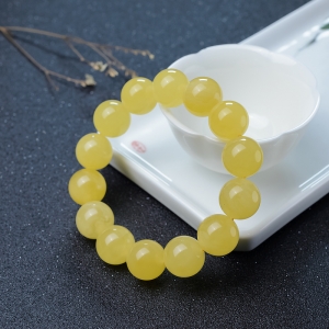 16.5mm鸡油黄蜜蜡单圈手串