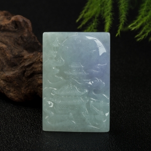 糯种俏色翡翠指日高升吊坠