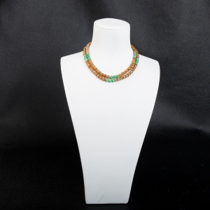 5.4mm糯种俏色黄翡多圈链串