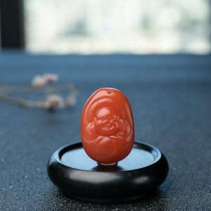 柿子红南红佛吊坠