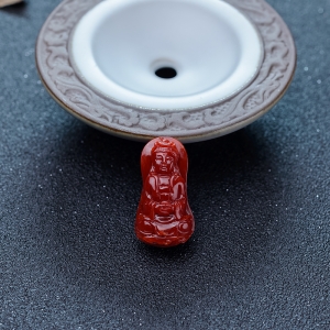 阿卡牛血红珊瑚观音吊坠
