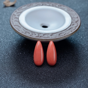 MOMO珊瑚水滴戒面（两件）