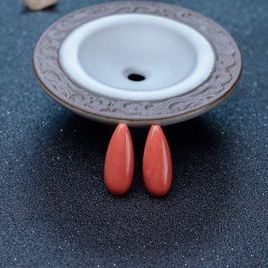 MOMO珊瑚水滴戒面（两件）