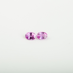 粉色蓝宝石刻面椭圆戒面（一对）