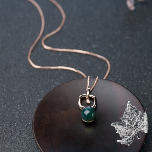 18K天空蓝多米蓝珀项链