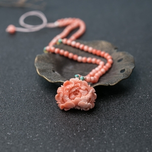 深水珊瑚花项链