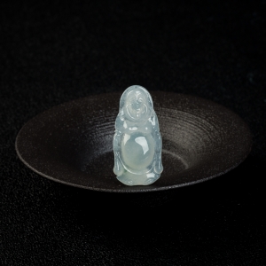 糯冰种翡翠逍遥佛吊坠