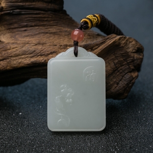 山料和田白玉蝶恋花吊坠