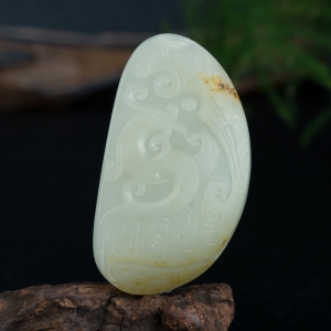 籽料和田白玉凤凰吊坠