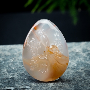 冰飘料南红喜上眉梢吊坠