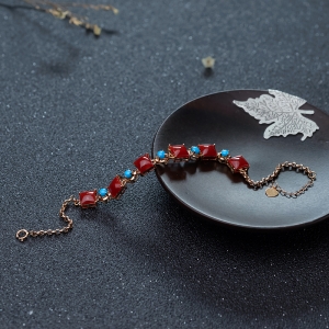 18K阿卡牛血红珊瑚手链