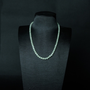 糯冰种淡晴水翡翠圆珠塔链