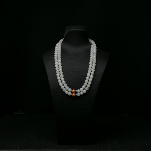 9.4mm山料和田白玉108佛珠