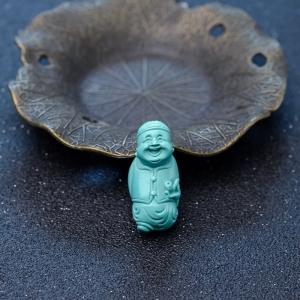 中高瓷蓝绿松石财主吊坠