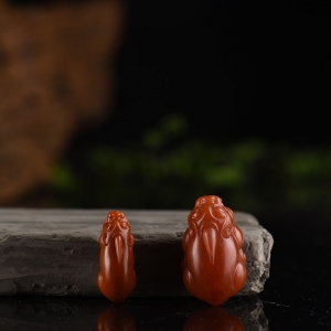 柿子红南红貔貅套装