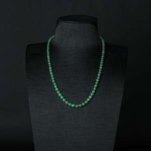 糯冰种豆绿翡翠项链