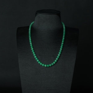 糯种阳绿翡翠项链