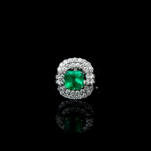 18K蓝绿祖母绿戒指