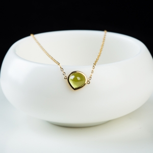 18K金黄绿色橄榄石手链