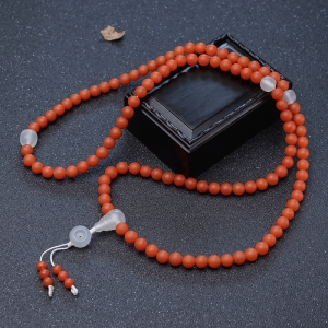 7.5mm柿子红南红108佛珠