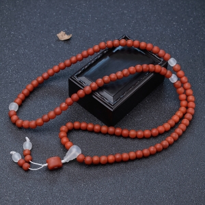 柿子红南红桶珠108佛珠