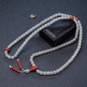 冻料南红桶珠108佛珠