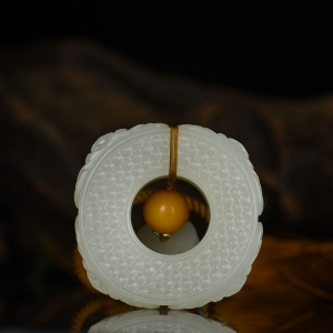 山料和田羊脂白玉玉琮吊坠两用款