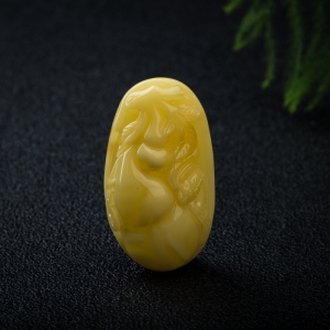 柠檬黄蜜蜡福禄寿吊坠