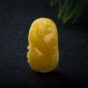 鸡油黄蜜蜡福禄寿吊坠