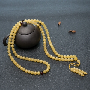 7.5mm鸡油黄蜜蜡108佛珠