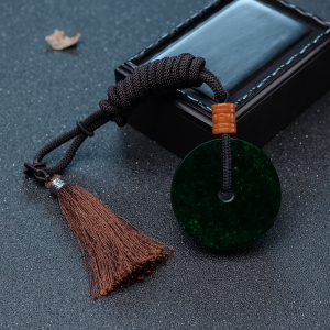 干青种翡翠平安扣吊坠