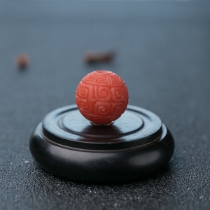 柿子红南红回纹珠