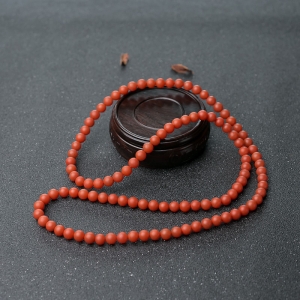 7.5mm柿子红南红108佛珠