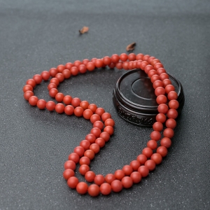 10.5mm柿子红南红108佛珠