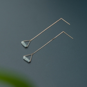 18K糯冰种翡翠耳环