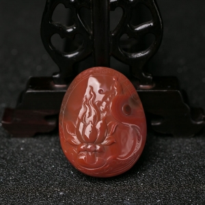 柿子红南红悟道吊坠